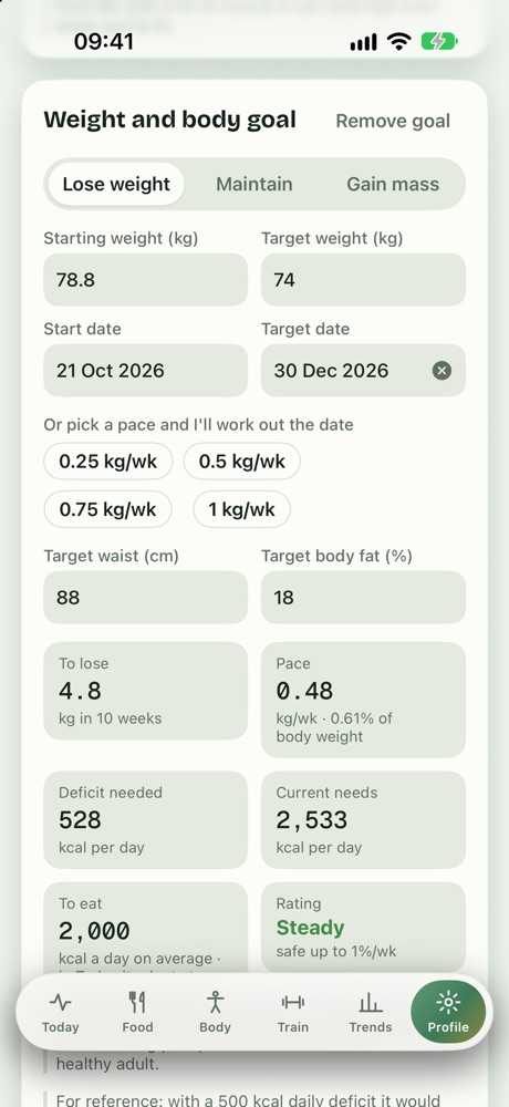 Lose weight at a safe pace